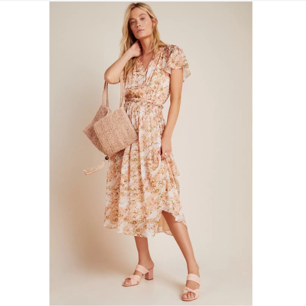 Anthropologie Current Air Alandra Midi Dress